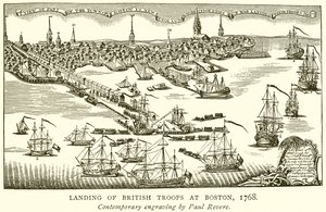 Desembarco de tropas británicas en Boston, 1768 de English School