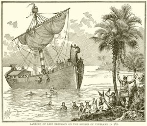 Desembarco de Leif Erickson en las costas de Vinland en 985