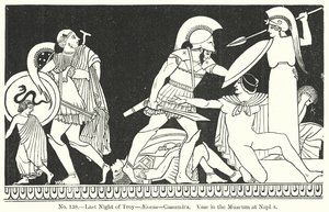 Última noche de Troya - Eneas - Casandra. Jarrón del Museo de Nápoles (grabado) de English School