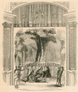 Última escena de la obra Rey Juan, Teatro Drury Lane, Londres de English School