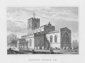 Iglesia de Lathbury, sureste (grabado) de English School