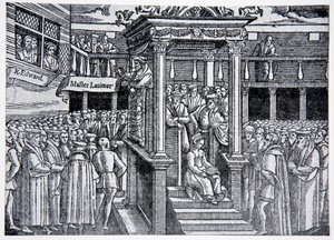 Latimer predicando ante Eduardo VI, ilustración de La Historia de la Nación de English School