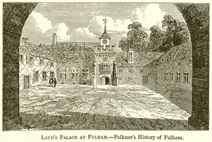Palacio de Laud en Fulham.--Historia de Fulham de Falkner de English School