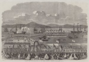 Colocación de la primera piedra del puerto de Albert, Greenock de English School