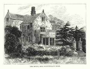 Lea Hurst, casa de la Srta. Nightingale (grabado) de English School