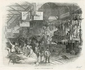 Mercado de Leadenhall en Nochebuena, 1845 de English School