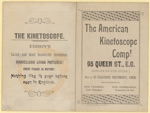 Folleto publicitario del Kinetoscopio