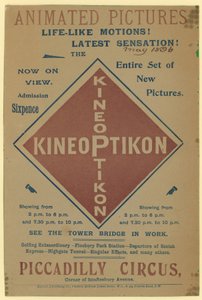 Folleto publicitario del Kineoptikon, Piccadilly Circus