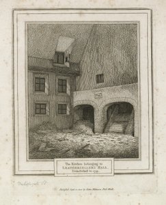 Leathersellers Hall, Bishopsgate Street. Demolido en 1799 de English School