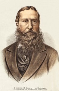 Leopoldo II, Rey de los Belgas, ilustración de The Pictorial Edition of the Life and Discoveries of David Livingstone por J. Ewing Richie, pub. por A. Fullarton & Co., 1876