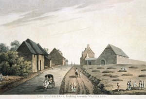 Les Quatre Bras, mirando hacia Waterloo, publicado por R. Bowyer de English School