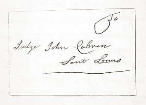 Carta de Daniel Boone al juez John Cobren, original fechado el 5 de octubre de 1809