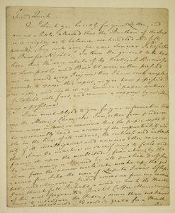 Carta de William Woodfall (1746-1803) al actor John Quick (1748-1831) sobre las críticas favorables de John Henderson en el Haymarket de English School