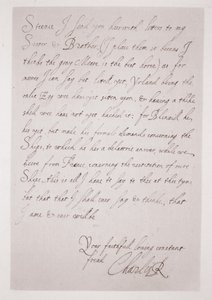 Carta de Carlos I al Duque de Buckingham de English School