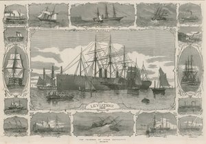 Leviathan 1858; montaje de imágenes que muestran el progreso de la navegación a vapor