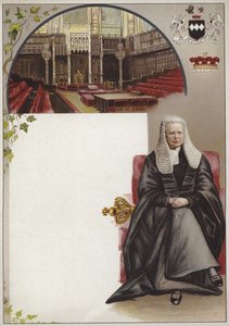 Tarjeta Liebig con el Conde de Halsbury de English School