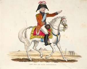 Teniente General Sir Ralph Abercrombie, publicado por Richard Evans, grabado por Romney, ilustración de Un relato histórico de la batalla de Waterloo por William Mudford, 1816 de English School