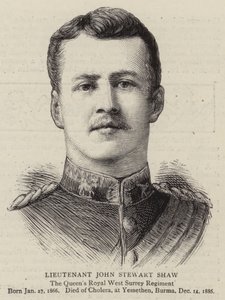 Teniente John Stewart Shaw (grabado) de English School