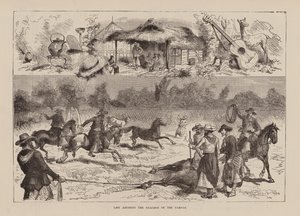 La vida entre los guachos de la Pampa (grabado) de English School