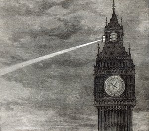 Luz en la Torre del Reloj, Casas del Parlamento de The Illustrated London News, 16 de agosto de 1873