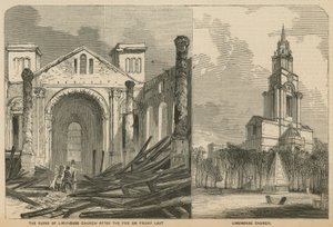Iglesia de Limehouse antes y después del incendio de English School