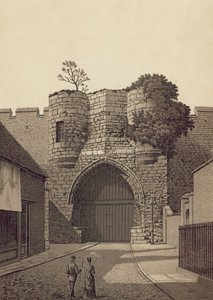 Lincoln, Castle Gateway (litografía) de English School