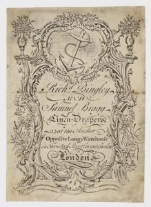 Drapero de lino, Bingley & Bragg, tarjeta comercial de English School
