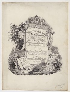 Litógrafo, Whittock & Goodman, tarjeta comercial de English School