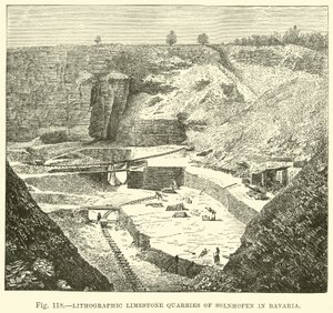 Canteras de piedra caliza litográfica de Solnhofen en Baviera de English School