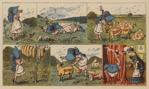 Pequeña Bo-Peep (color litho) de English School