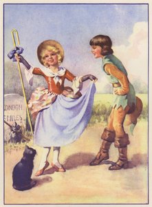 Little Bo Peep y Dick Whittington (litografía en color)