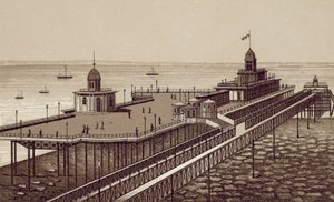 Liverpool: New Brighton Pier (litografía) de English School