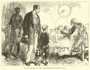 Livingstone en el lecho de muerte de Sebituane de English School