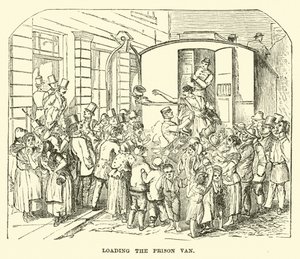 Cargando la furgoneta de la prisión de English School