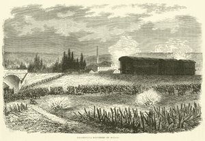 Baterías de locomotoras en acción, noviembre 1870 de English School