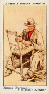 Personajes de Londres: The Chair-Mender (litografía en color) de English School