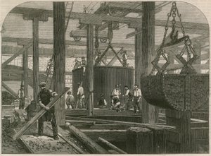 Obras del puente ferroviario de Londres, Chatham y Dover en Blackfriars de English School