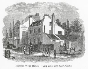 Clubes de Londres: Hornsey Wood House (grabado) de English School