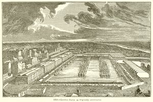 Muelles de Londres como originalmente construidos