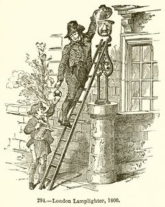 Encendedor de lámparas de Londres, 1800 de English School