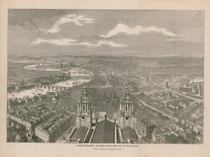 Tráfico de Londres visto desde la cima de la Catedral de San Pablo de English School
