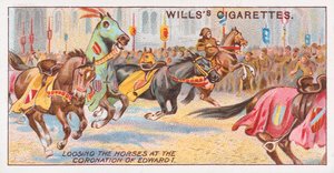 Soltando los caballos en la coronación de Eduardo I