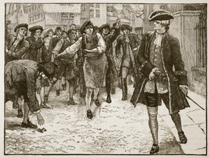 Lord Bute y los londinenses, 1763, ilustración de Cassells Illustrated History of England de English School