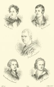 Lord Byron, Robert Burns, Sir Walter Scott, Richard Brinsley Sheridan, John Wilson