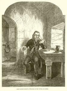 Lord George Gordon prisionero en la Torre de Londres de English School