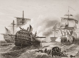 La Victoria de Lord Howe sobre los Franceses, ilustración de 