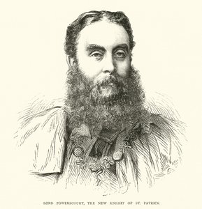 Lord Powerscourt, el nuevo Caballero de San Patricio (grabado) de English School