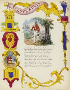Amor y Deber, tarjeta de San Valentín británica de English School