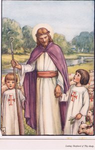 Pastor amoroso de tus ovejas, ilustración del Libro de Himnos para Niños, 1929 de English School