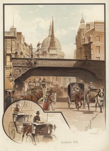 Ludgate Hill, Londres (cromolito) de English School
